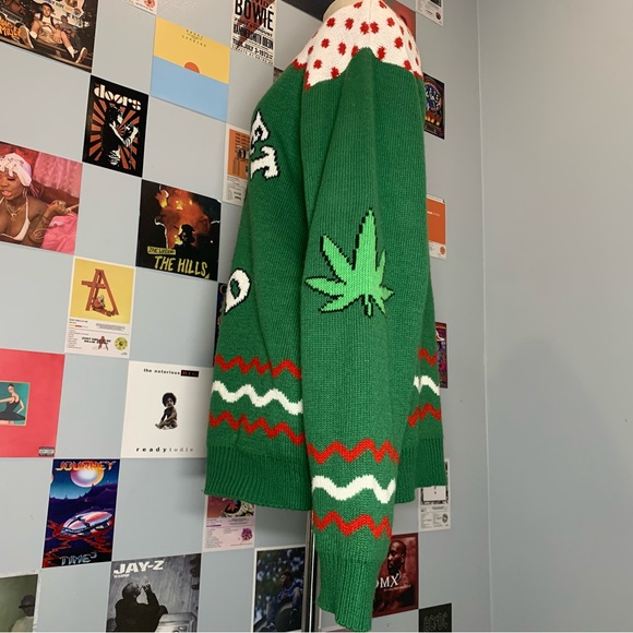 Let’s Get Baked Gingerbread Christmas Sweater Green Ugly Christmas Sweater - Picture 3 of 11